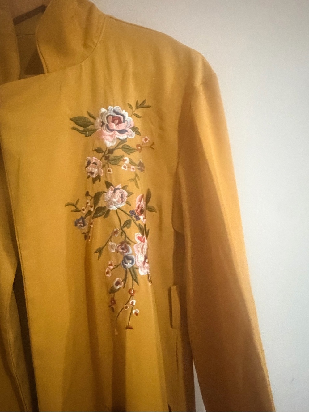 Embroidered Mustard Yellow Robe - Picture 4 of 10